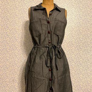Light Denim Button Front Shirt Dress